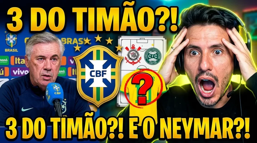 Convocação da Seleção Brasileira com Carlo Ancelotti tem 3 do Corinthians, Pedro Morisco e ausência de Neymar