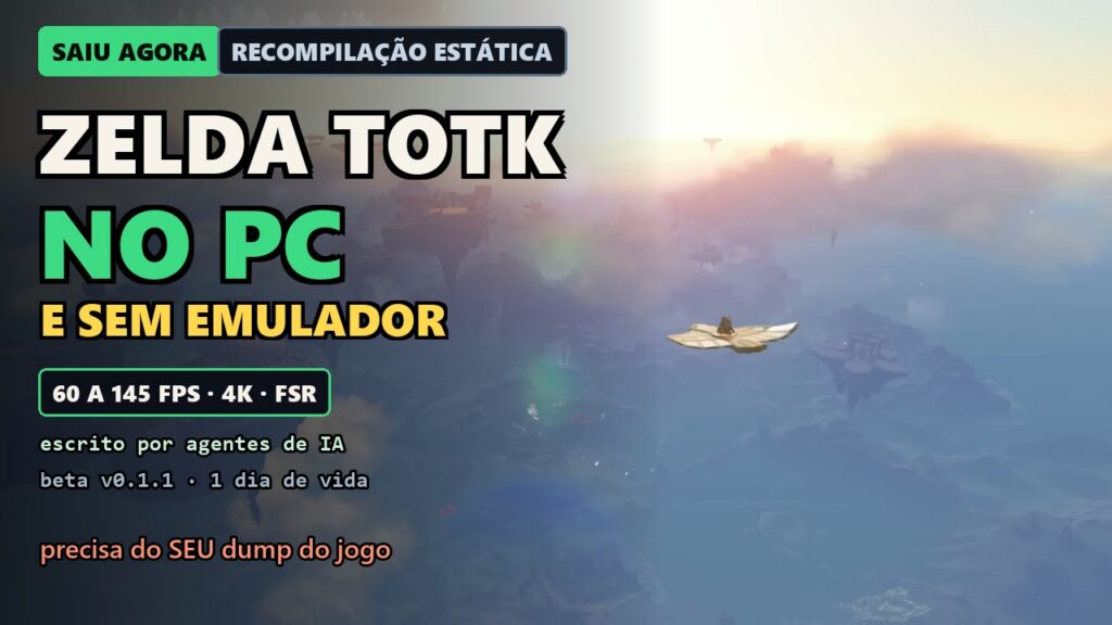 Zelda: Tears of the Kingdom roda nativo no PC em port de recompilação estática — e boa parte do código foi escrita por IA